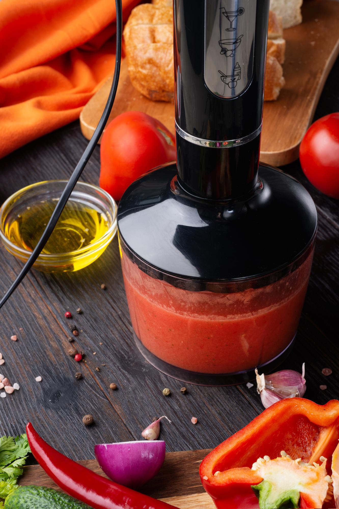 Close-up of sauce being blended